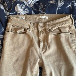 PacSun Stacked Skinny Jeans. Tan/beige. 28 x 30.